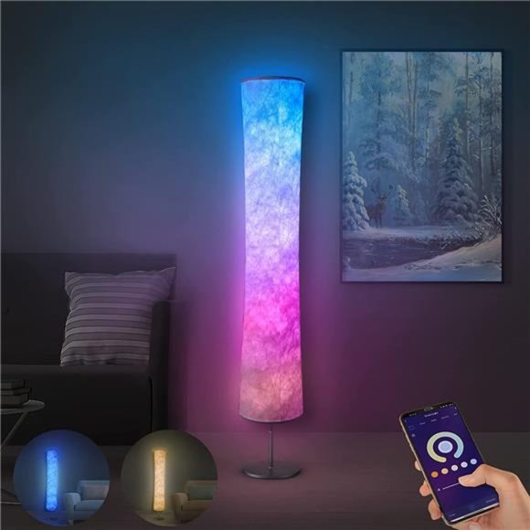 Floor Lamp, RGB Color Changing Led Lamp, Smart Lamp Alexa APP Control, Modern - Picture 1 of 6